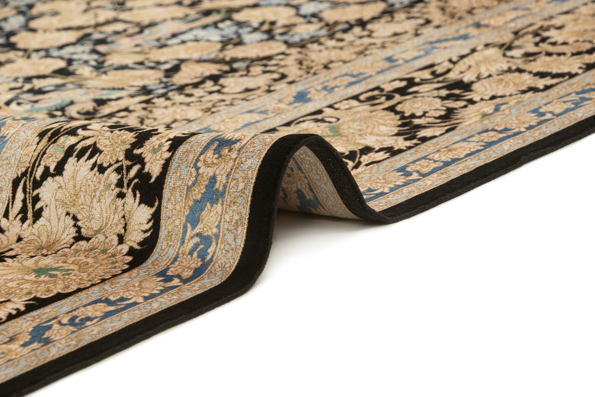 Rechteck Teppich Ghom Design in Schwarz von Hadorn™ - Lifestyle Image