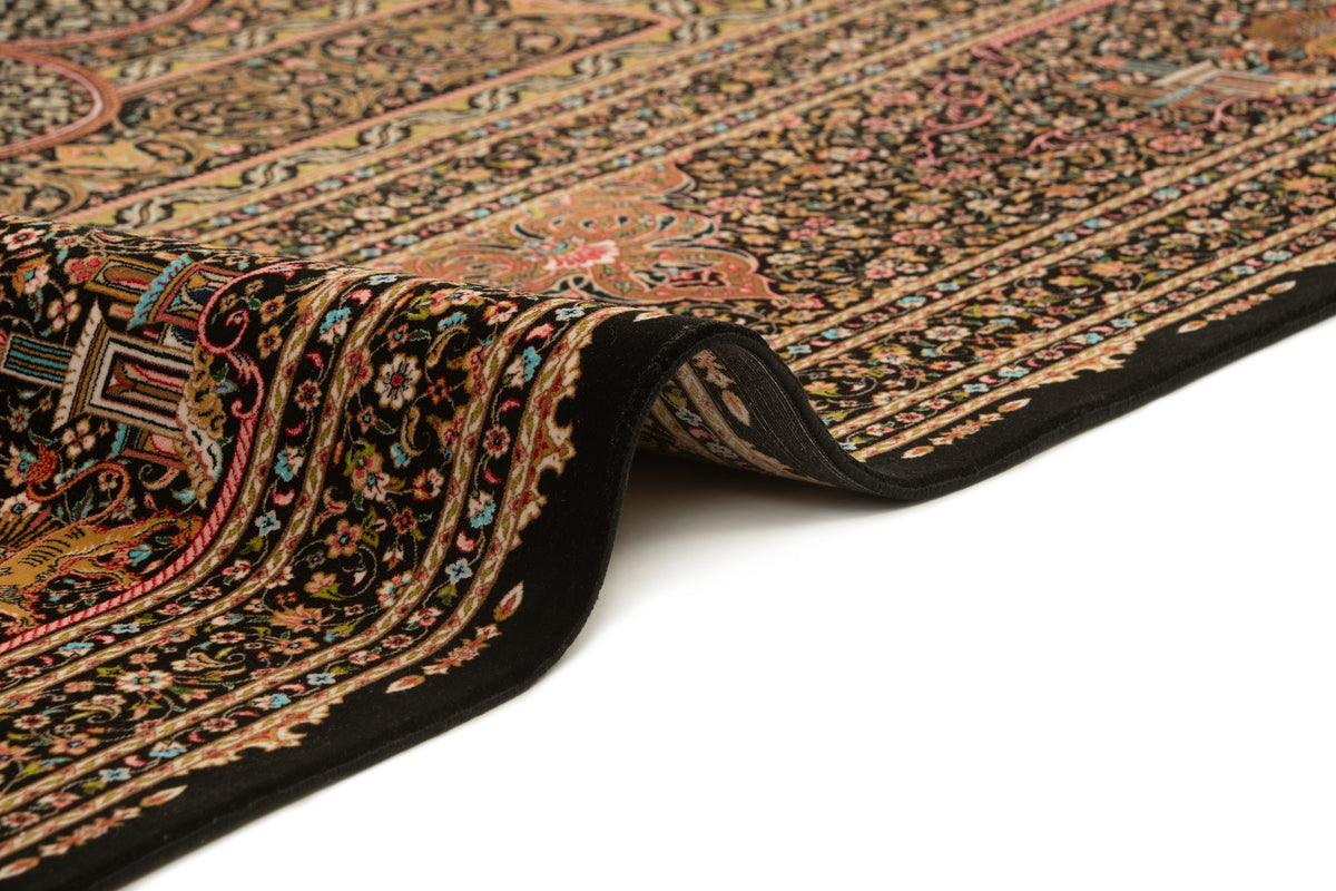 Rechteck Teppich Ghom Design in Schwarz von Hadorn™ - Lifestyle Image