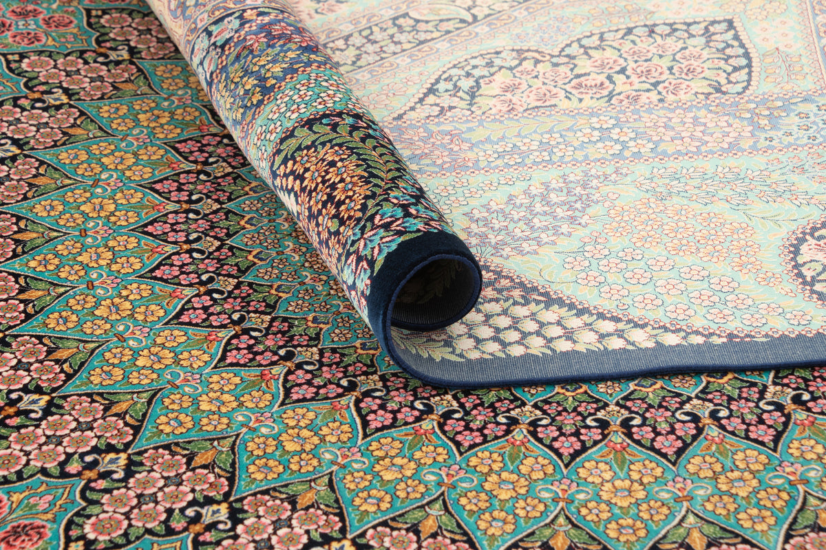 Rechteck Teppich Ghom Design in Blau von Hadorn™ - Lifestyle Image