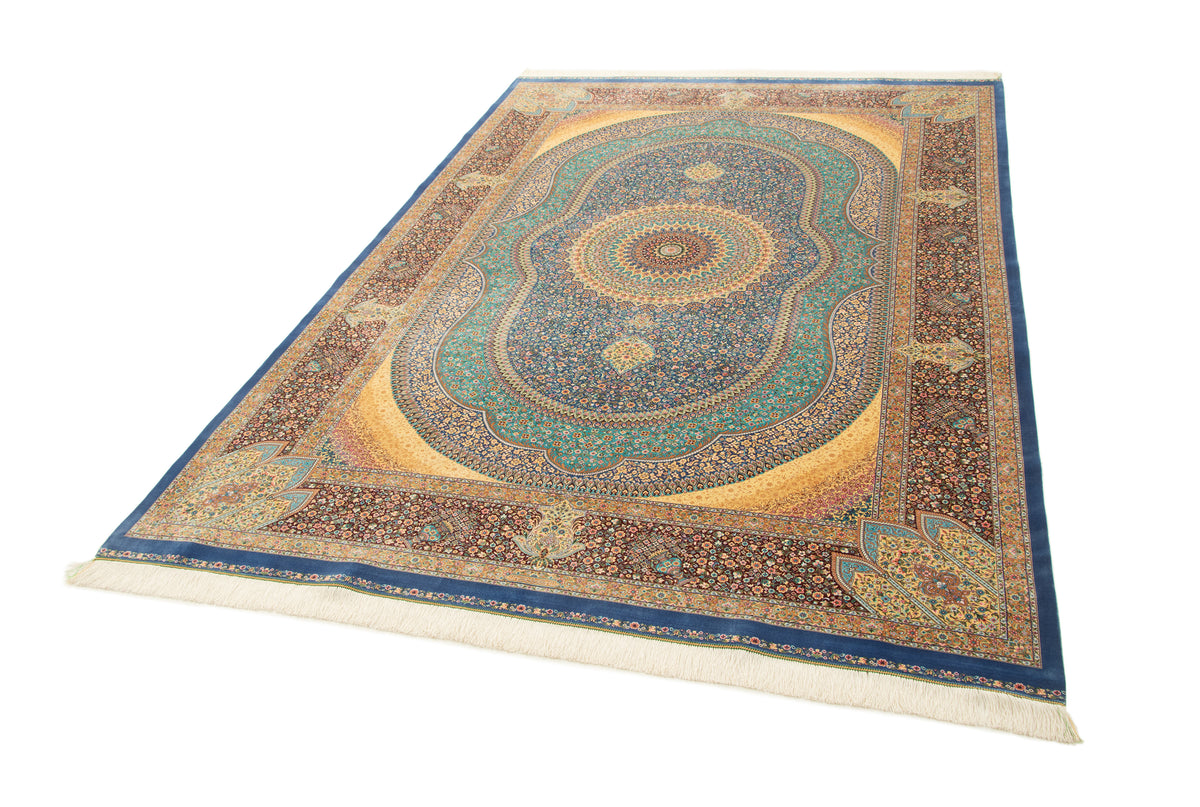Rechteck Teppich Ghom Design in Blau von Hadorn™ - Lifestyle Image