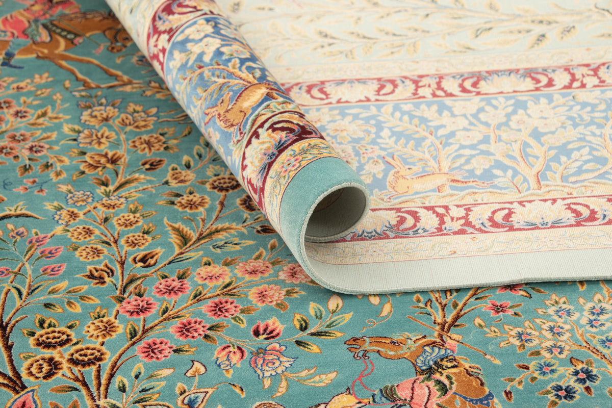Rechteck Teppich Ghom Design in Blau von Hadorn™ - Lifestyle Image