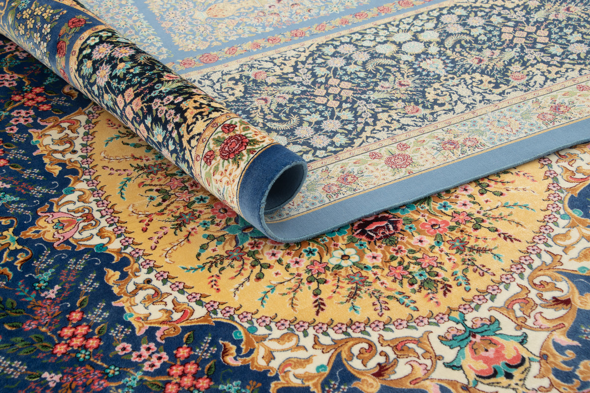 Rechteck Teppich Ghom Design in Blau von Hadorn™ - Lifestyle Image