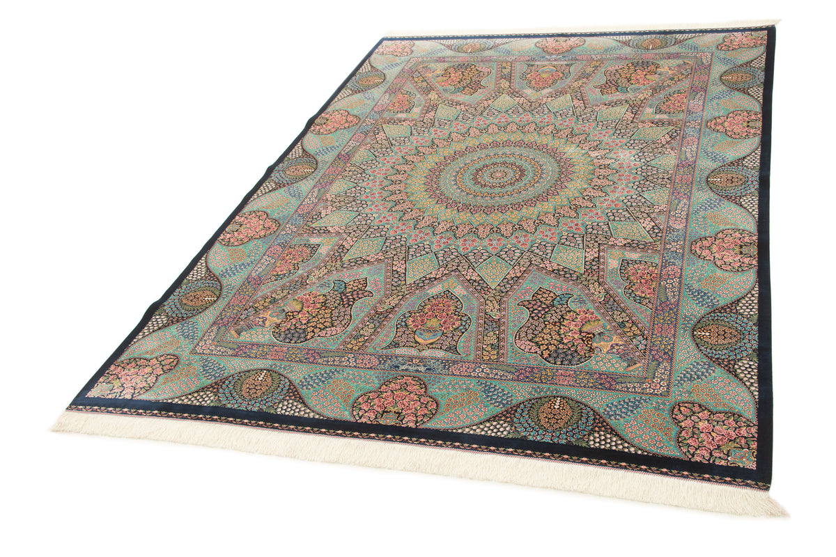 Rechteck Teppich Ghom Design in Blau von Hadorn™ - Lifestyle Image