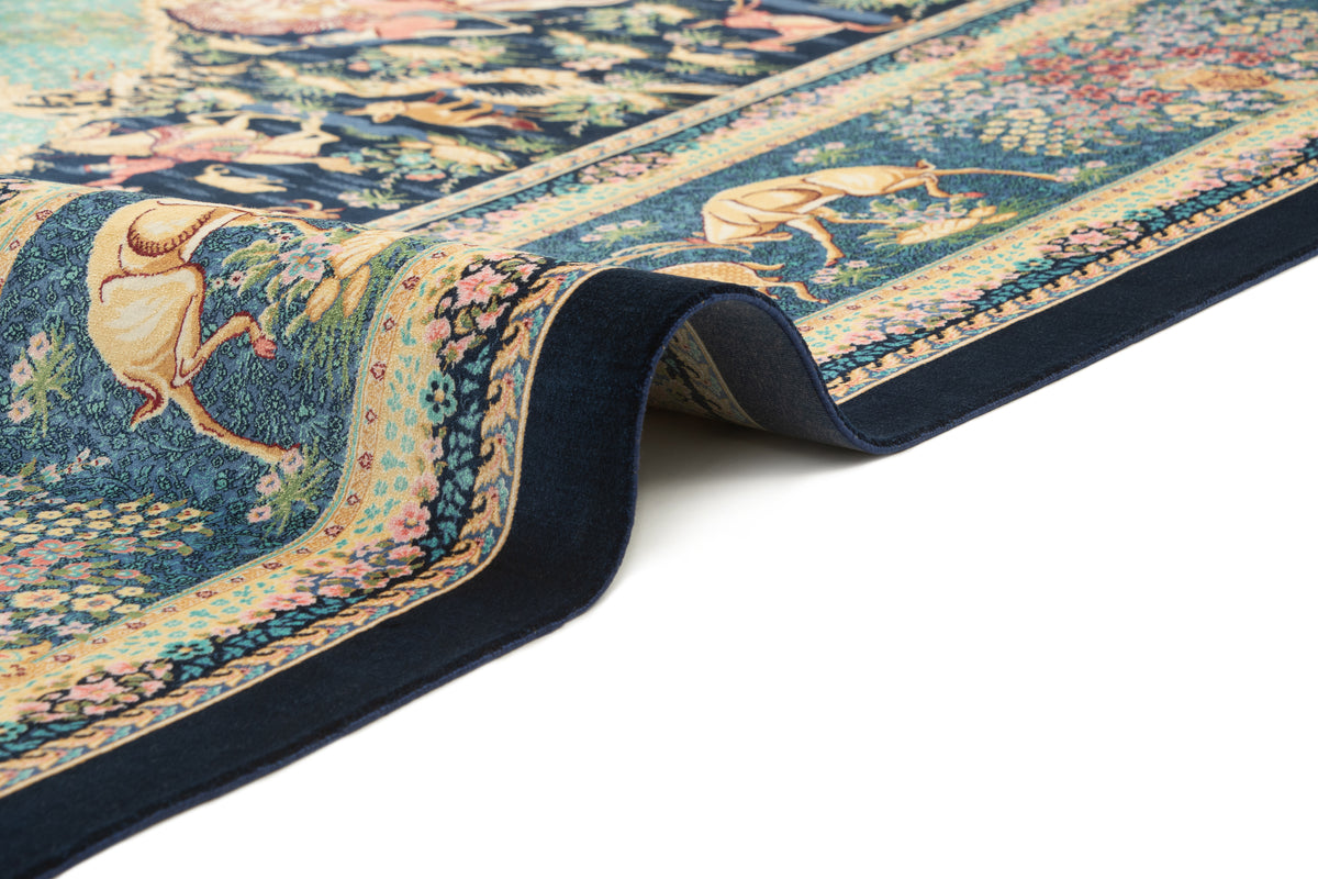 Rechteck Teppich Ghom Design in Dunkelblau von Hadorn™ - Lifestyle Image
