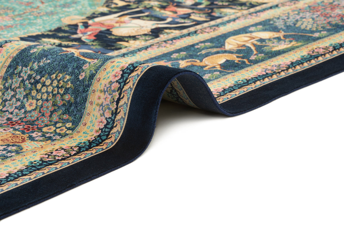 Rechteck Teppich Ghom Design in Dunkelblau von Hadorn™ - Lifestyle Image