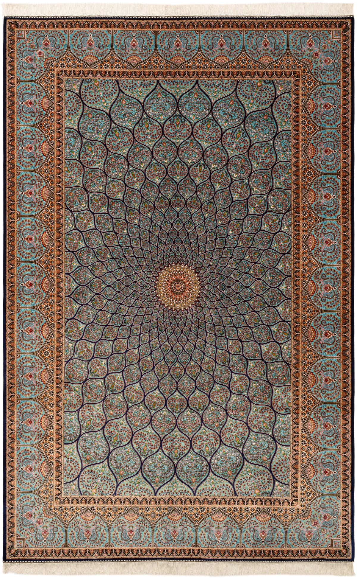 Rechteck Teppich Ghom Design in Blau von Hadorn™ - Lifestyle Image