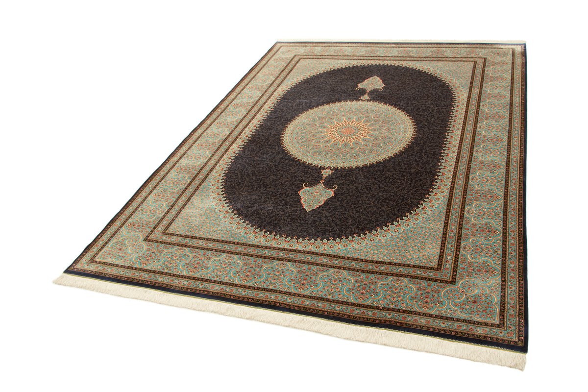 Rechteck Teppich Ghom Design in Dunkelblau von Hadorn™ - Lifestyle Image