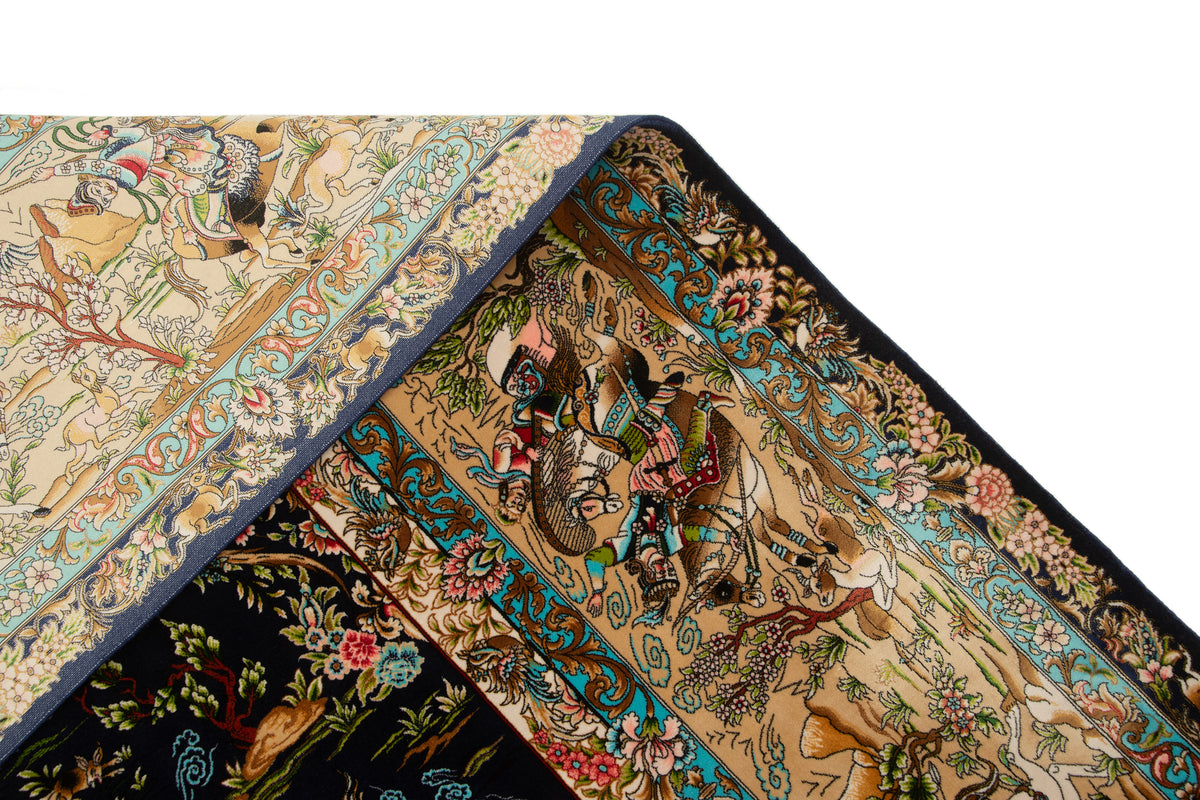 Rechteck Teppich Ghom Design in Dunkelblau von Hadorn™ - Lifestyle Image