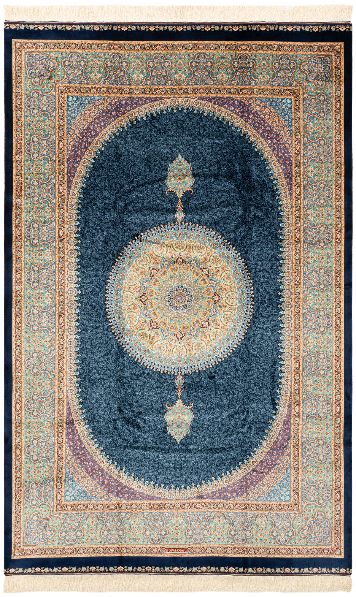 Rechteck Teppich Ghom Design in Blau von Hadorn™ - Lifestyle Image