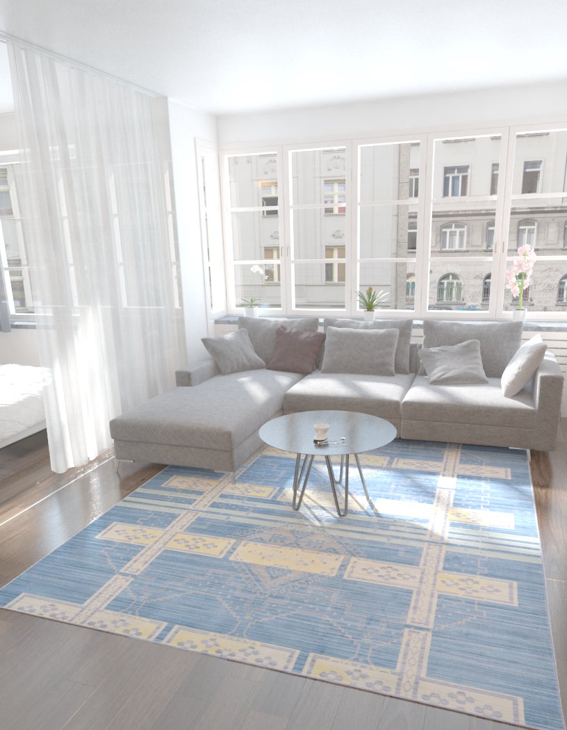 Rechteck Teppich Aqua in Blau von Hadorn™ - Lifestyle Image