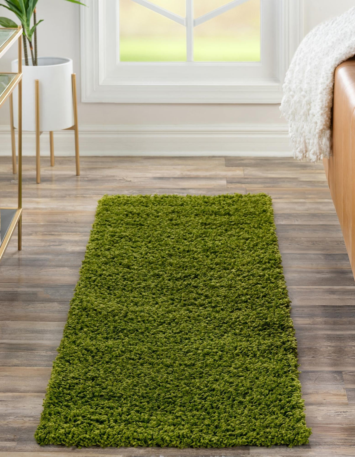 Läufer Hochflorteppich Solid Shag in Grün von Hadorn™ - Lifestyle Image