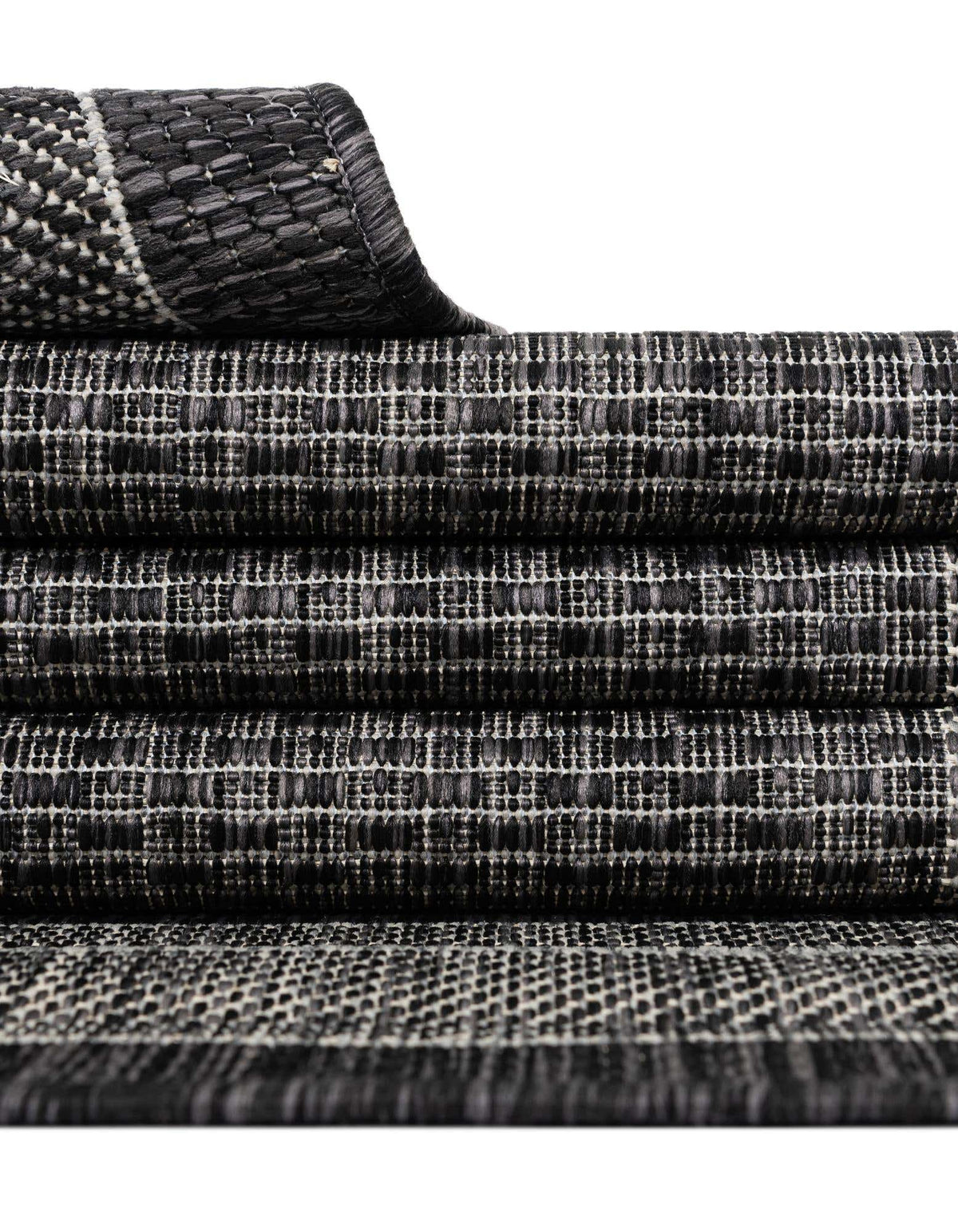Rechteck Outdoor Teppich Tulum Outdoor Border in Schwarz von Hadorn™ - Lifestyle Image