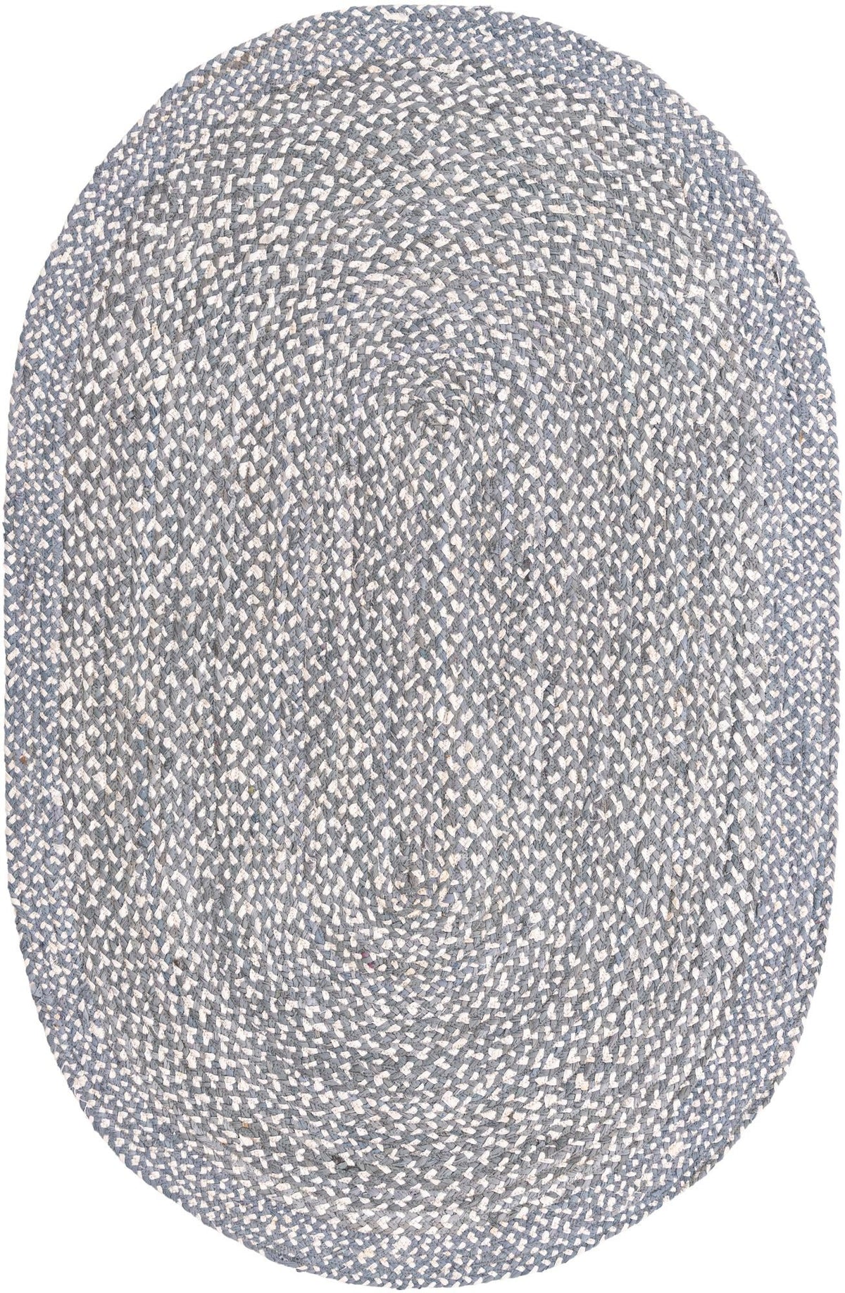Oval Teppich Braided Chindi in Grau von Hadorn™ - Lifestyle Image