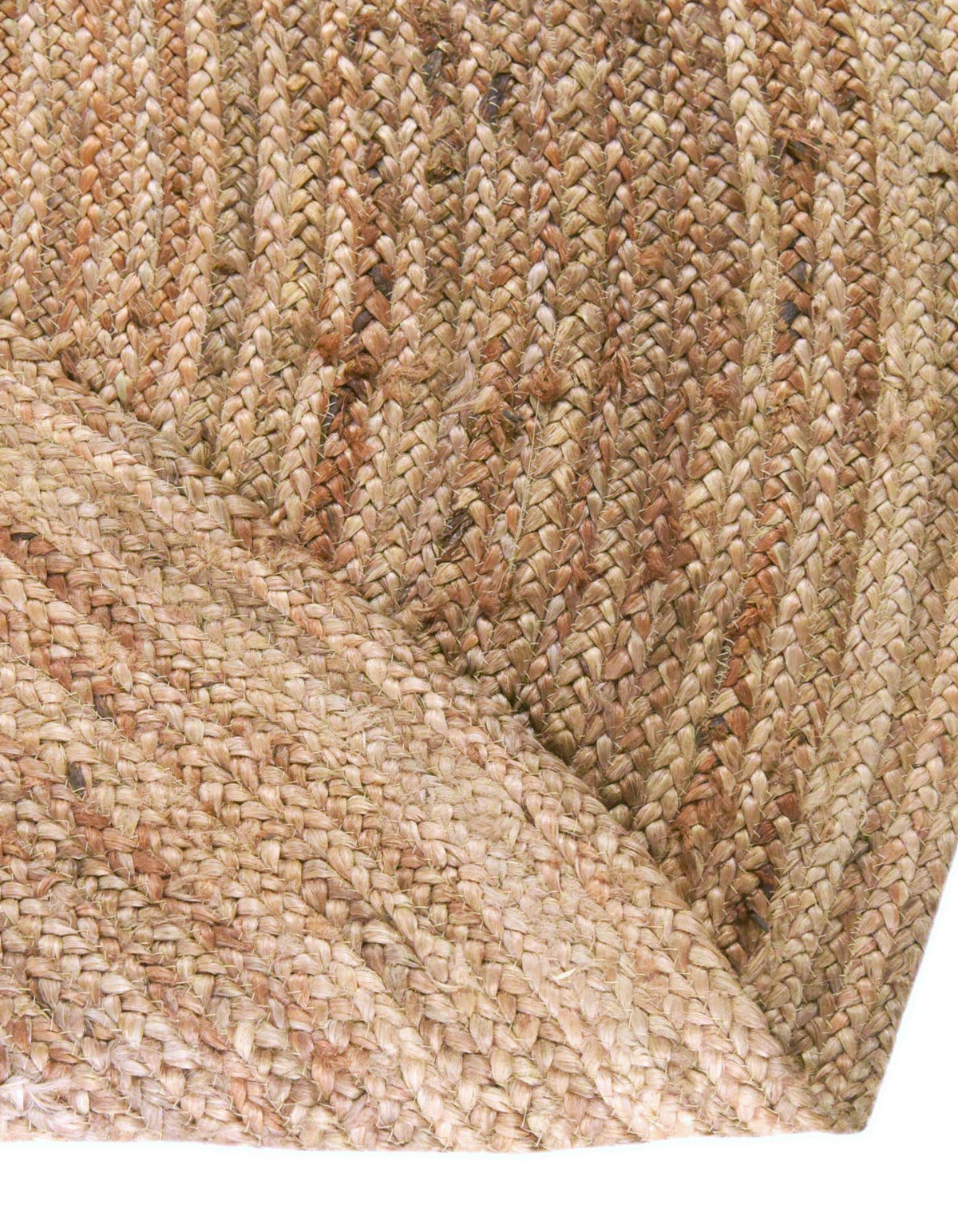 Rund Handgeflochten Teppich Braided Jute in Natürlich von Hadorn™ - Lifestyle Image