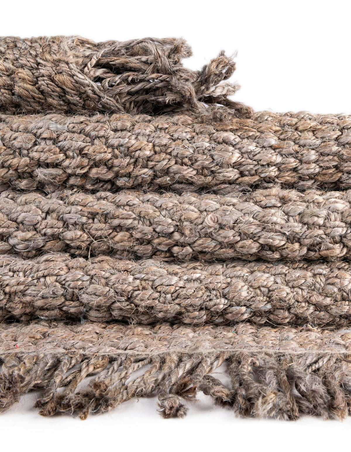 Rechteck Handgeflochten Teppich Chunky Jute in Grau von Hadorn™ - Lifestyle Image