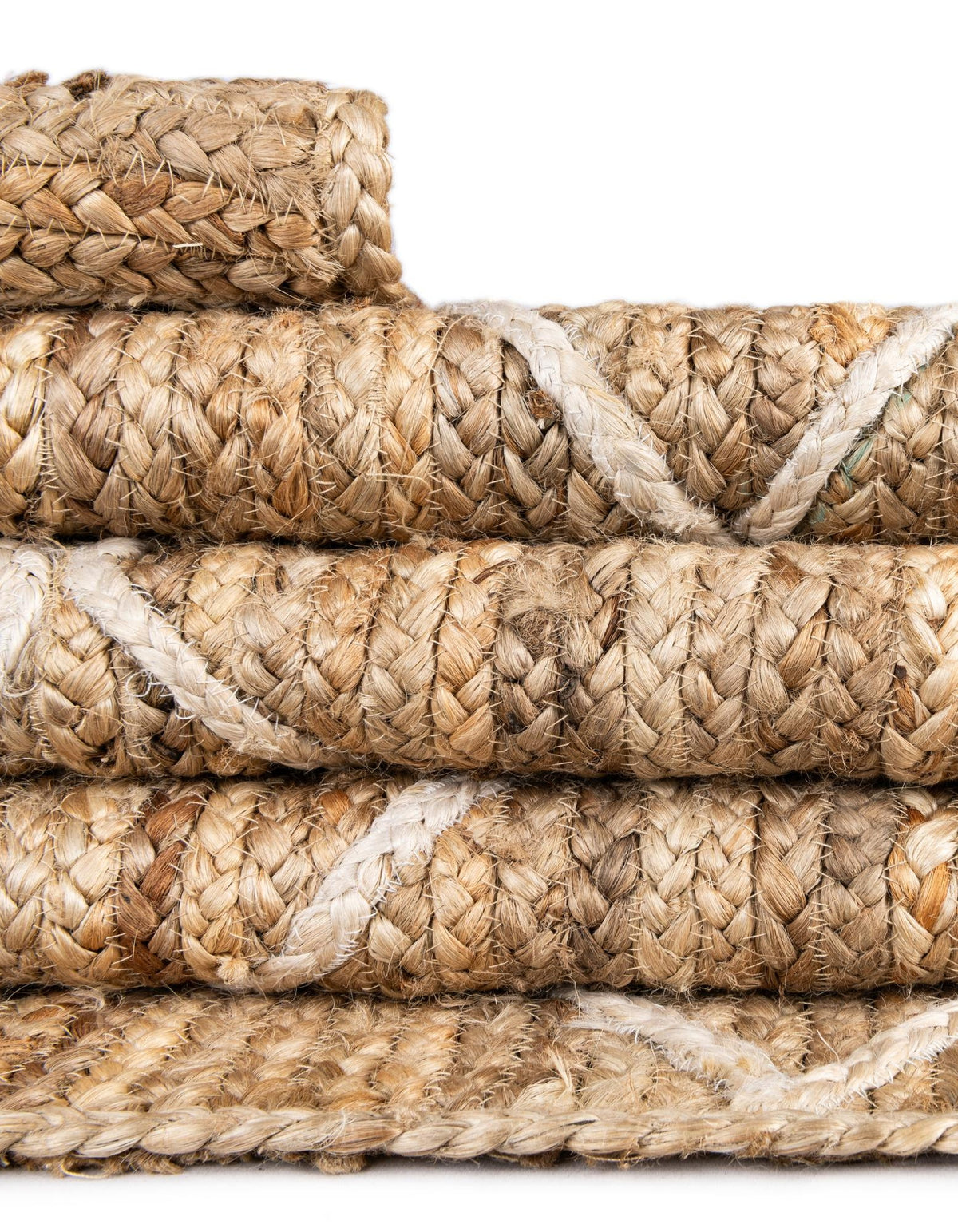 Läufer Handgeflochten Teppich Braided Jute in Weiss von Hadorn™ - Lifestyle Image