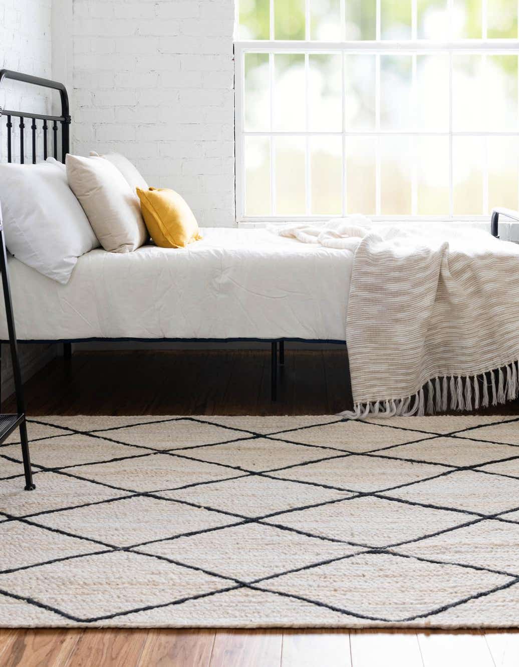 Rechteck Handgeflochten Teppich Braided Jute in Elfenbein von Hadorn™ - Lifestyle Image