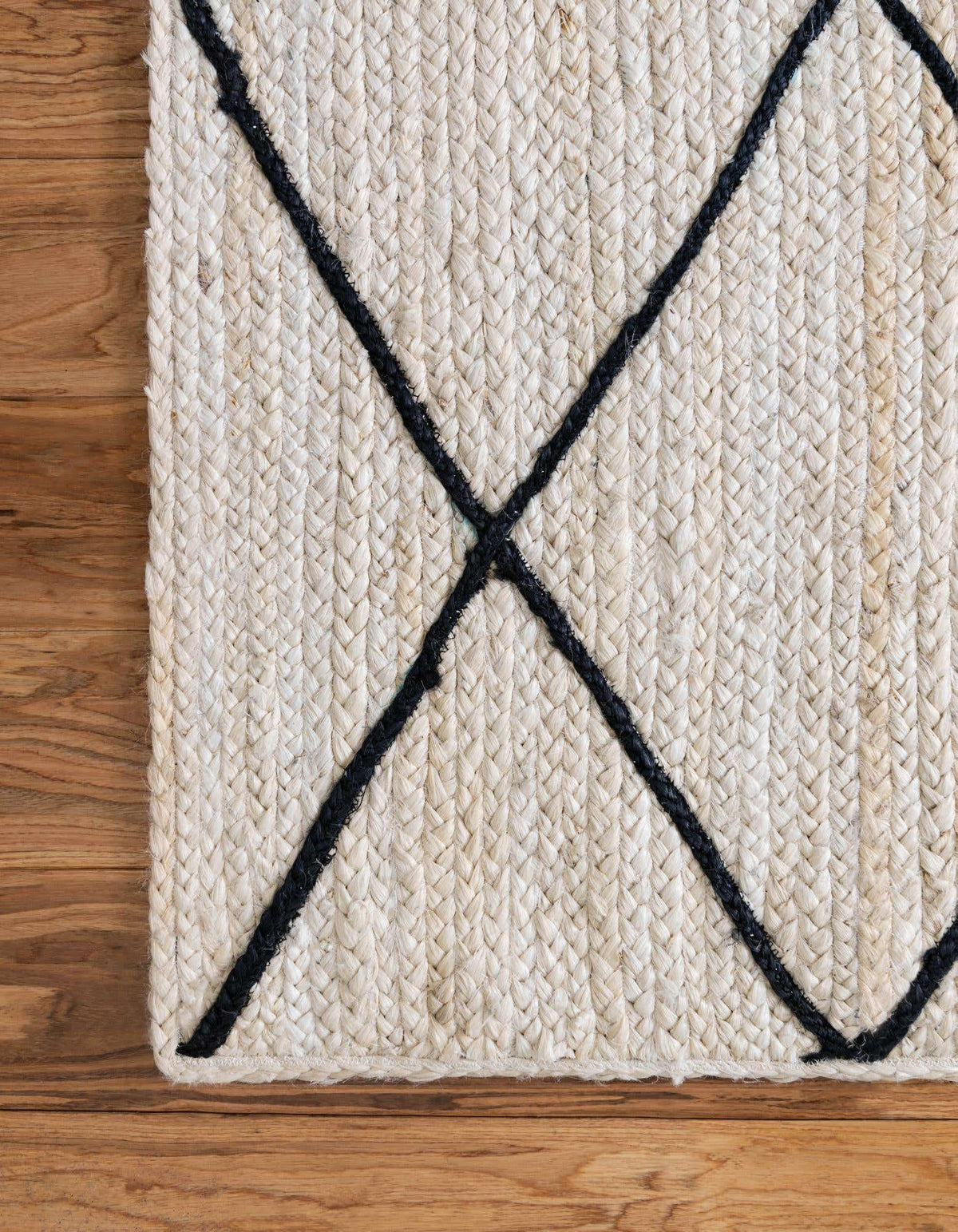 Rechteck Handgeflochten Teppich Braided Jute in Elfenbein von Hadorn™ - Lifestyle Image