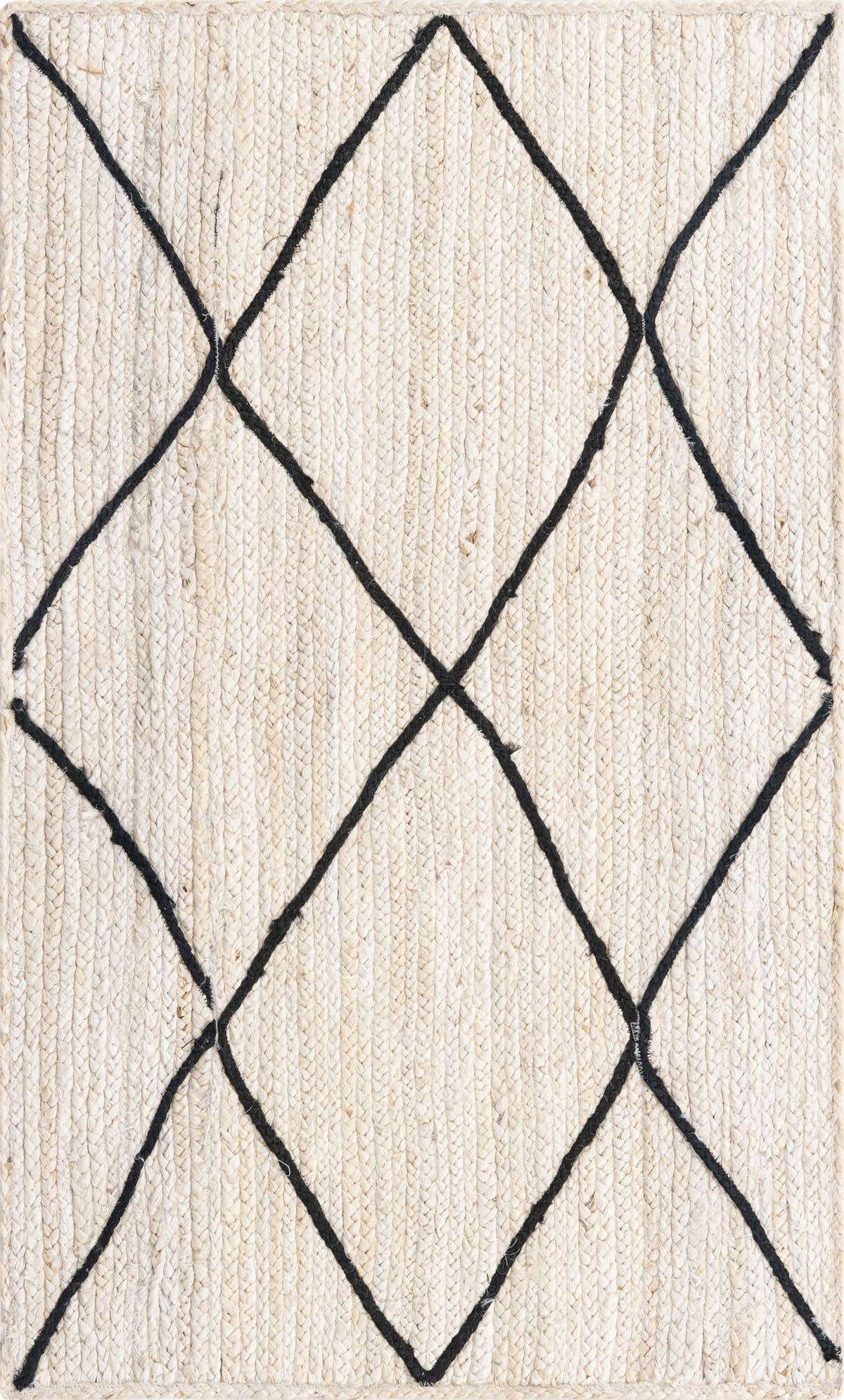 Rechteck Handgeflochten Teppich Braided Jute in Elfenbein von Hadorn™ - Lifestyle Image