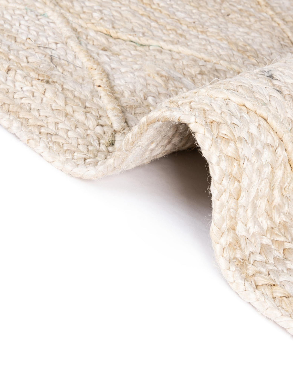 Rechteck Handgeflochten Teppich Braided Jute in Elfenbein von Hadorn™ - Lifestyle Image