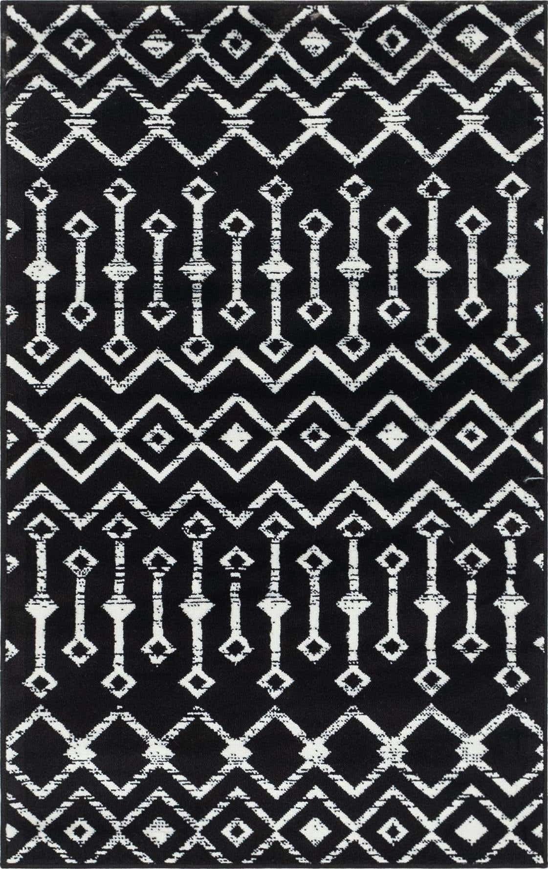 Rechteck Teppich Kasbah Trellis in Schwarz von Hadorn™ - Lifestyle Image