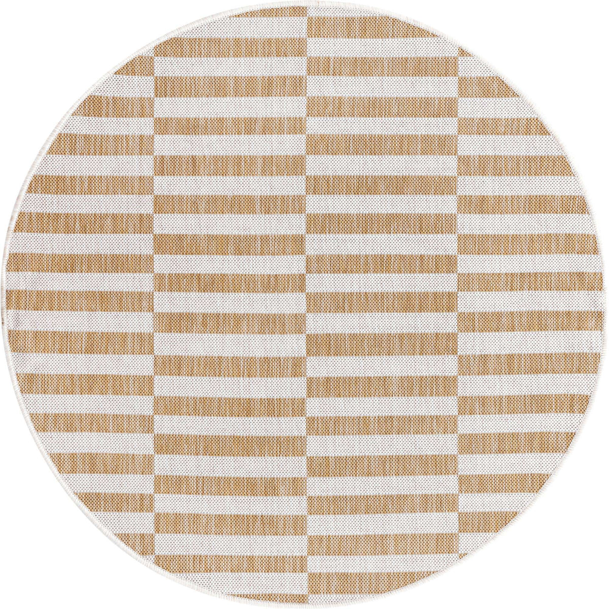 Rund Outdoor Teppich Tulum Outdoor in Taupe von Hadorn™ - Lifestyle Image
