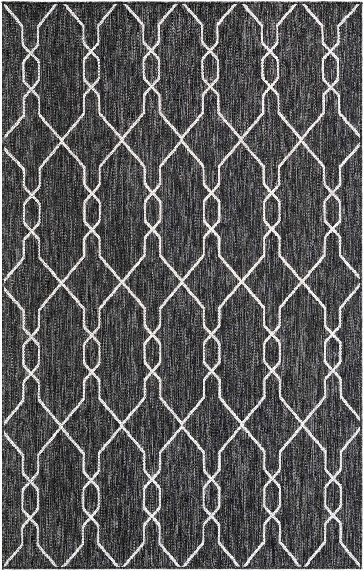 Rechteck Outdoor Teppich Tulum Outdoor Fence in Holzkohle von Hadorn™ - Lifestyle Image