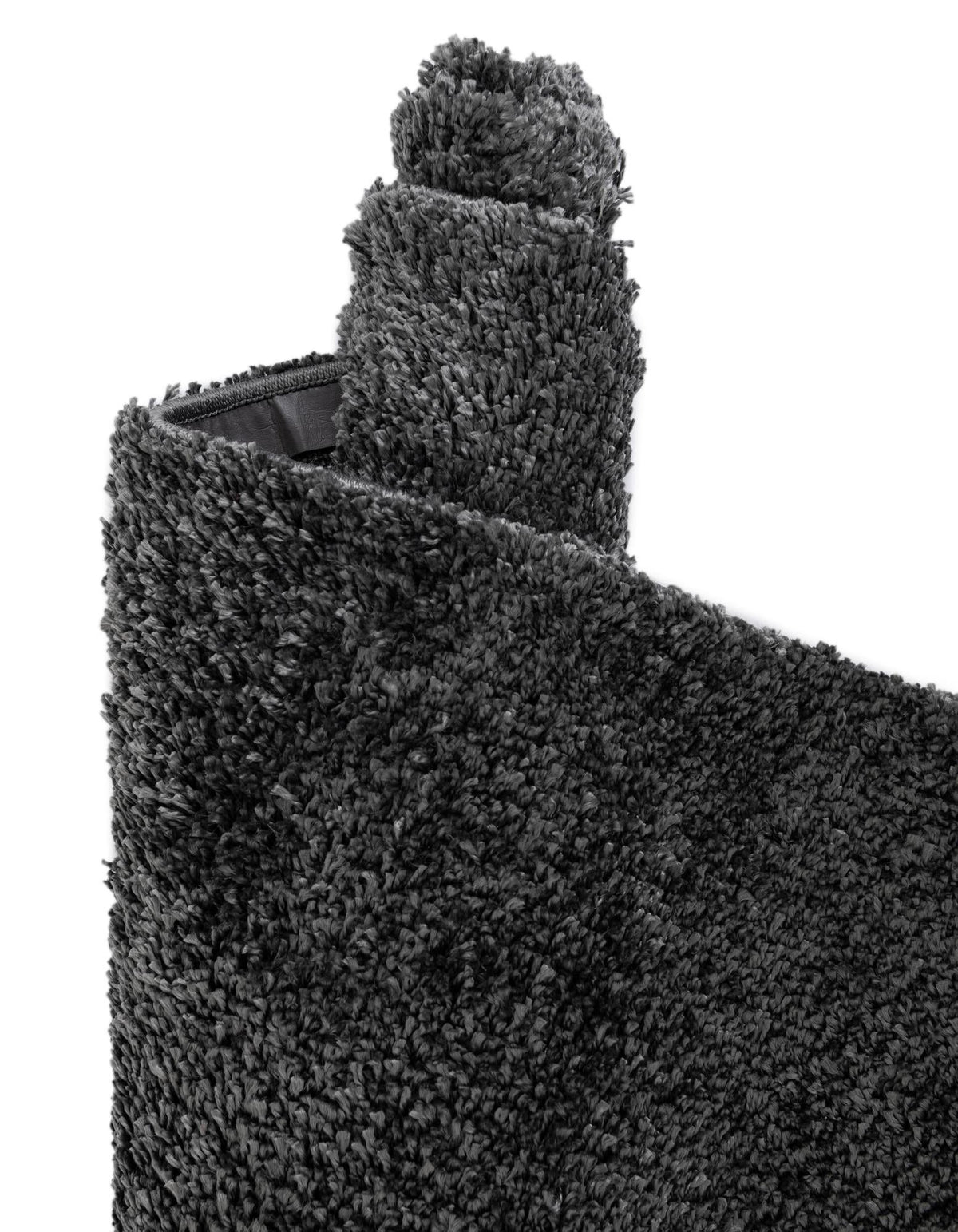 Rund Hochflorteppich Soft Solid Shag in Rauchgrau von Hadorn™ - Lifestyle Image