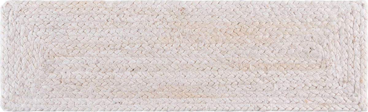 Rechteck Handgeflochten Teppich Braided Jute in Weiss von Hadorn™ - Lifestyle Image
