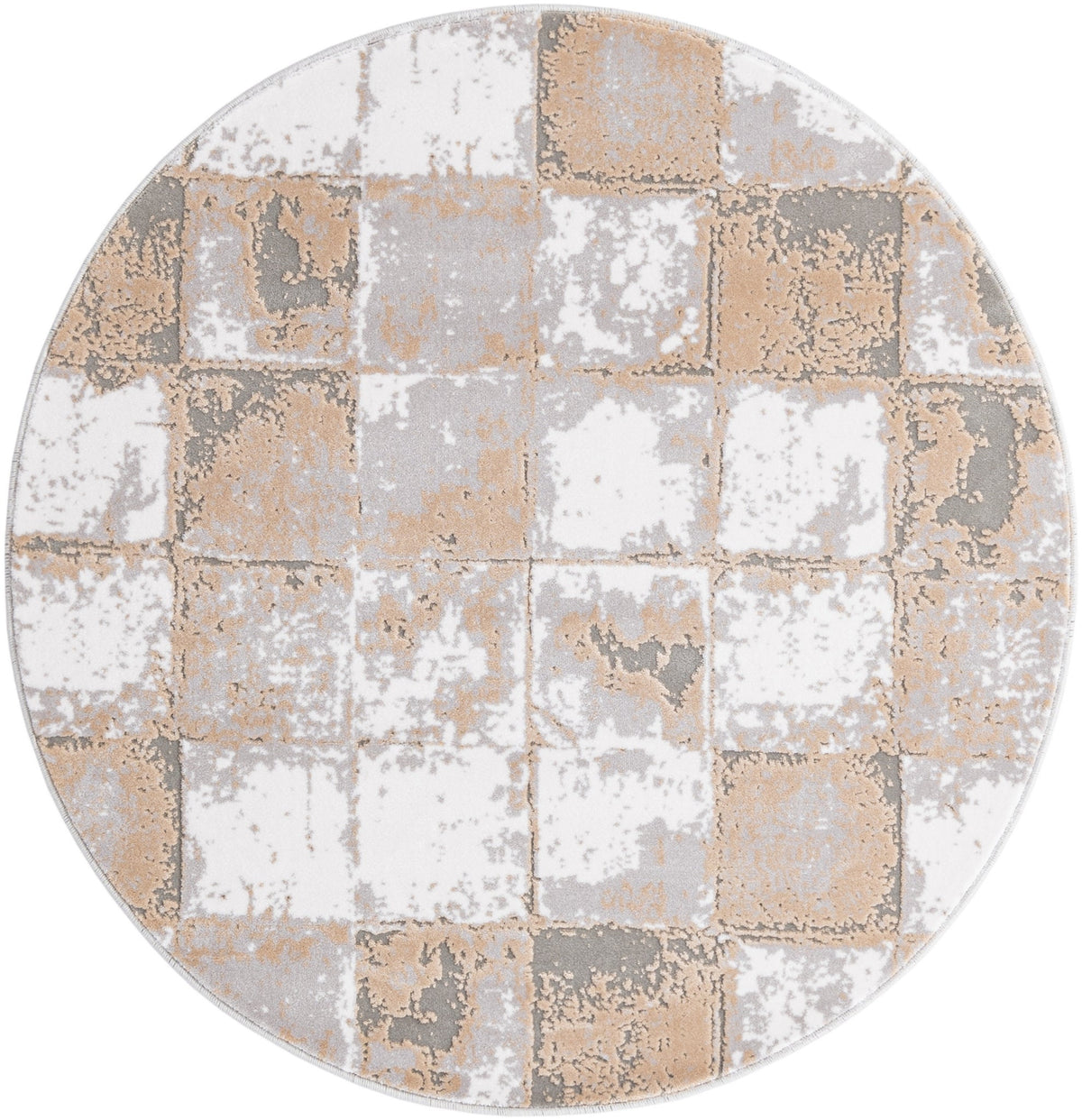 Rund Teppich Davos Cube in Beige von Hadorn™ - Lifestyle Image