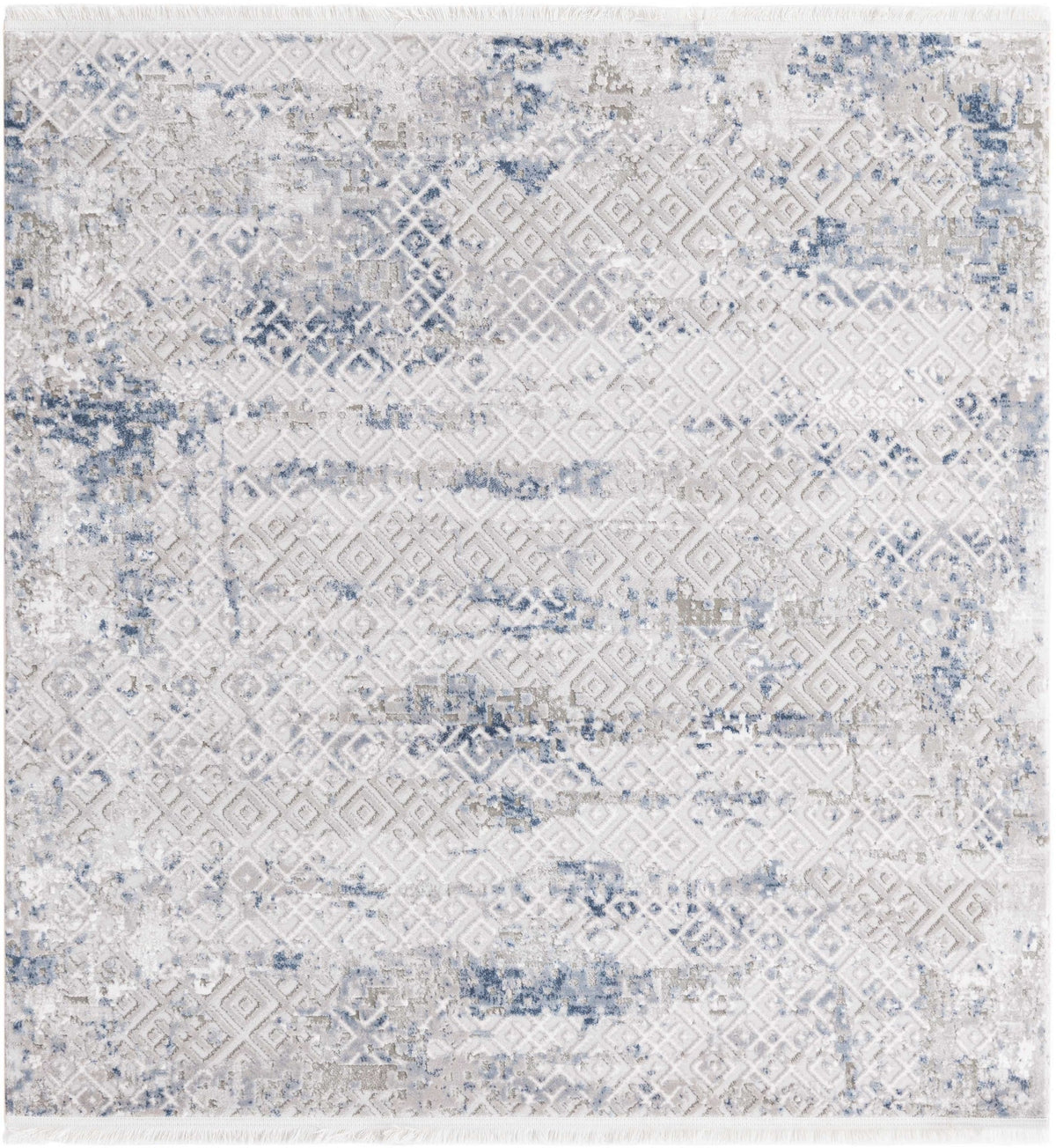 Quadratisch Teppich Davos Fusion in Blau von Hadorn™ - Lifestyle Image