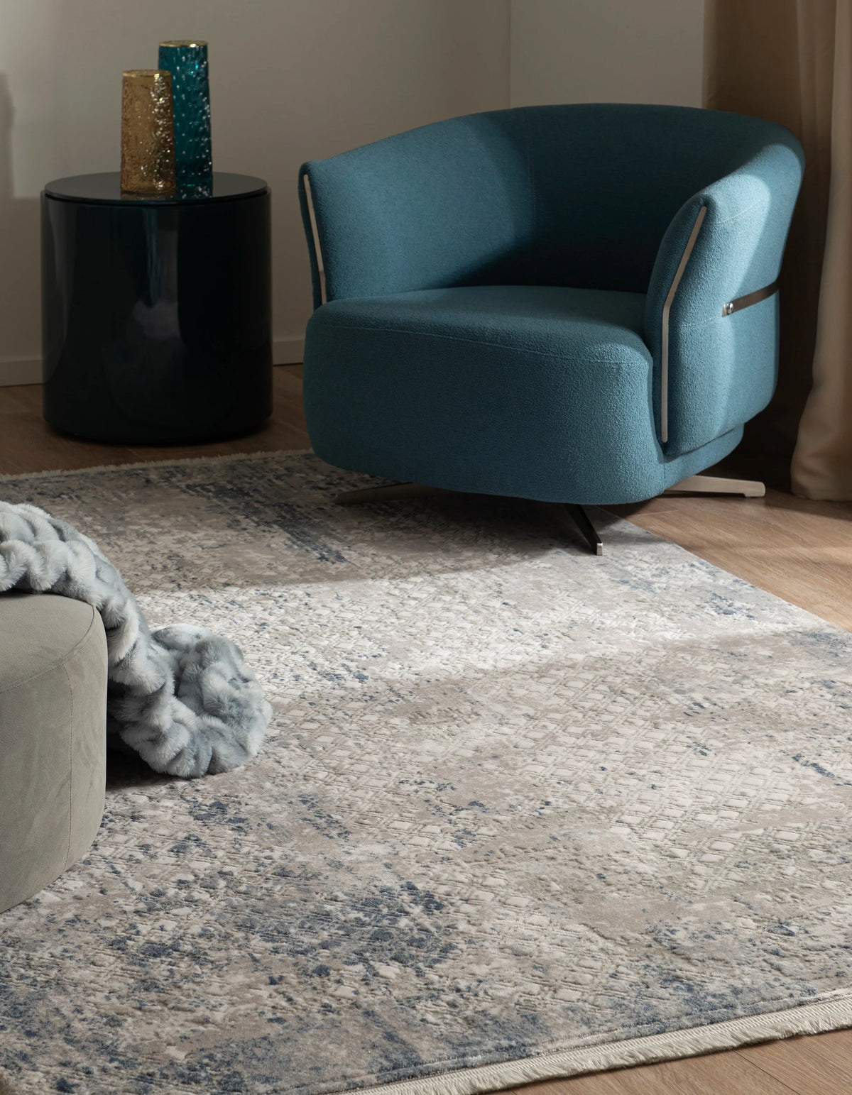 Rechteck Teppich Davos Magic in Blau von Hadorn™ - Lifestyle Image