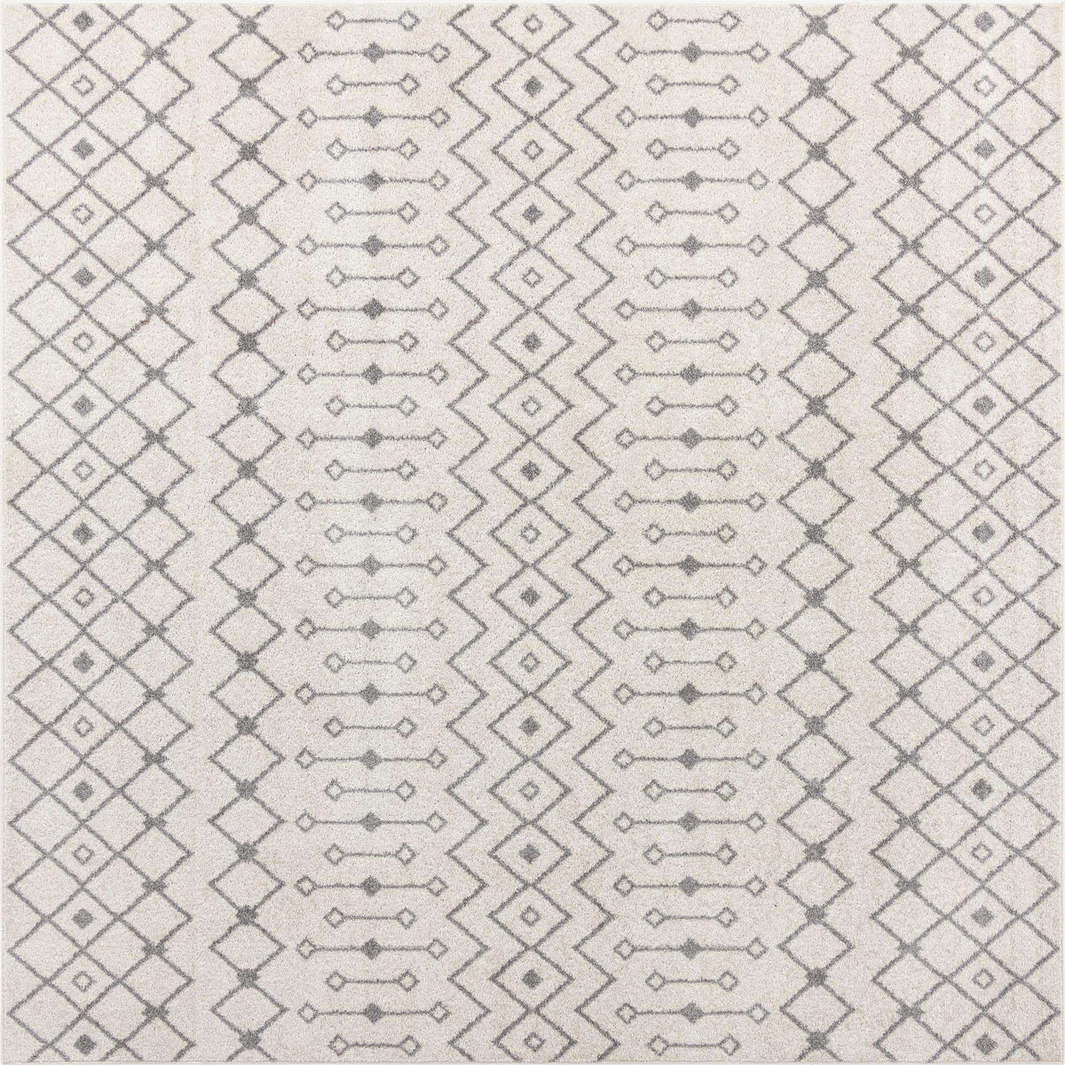 Quadratisch Teppich Moroccan Trellis in Elfenbein und Grau von Hadorn™ - Lifestyle Image