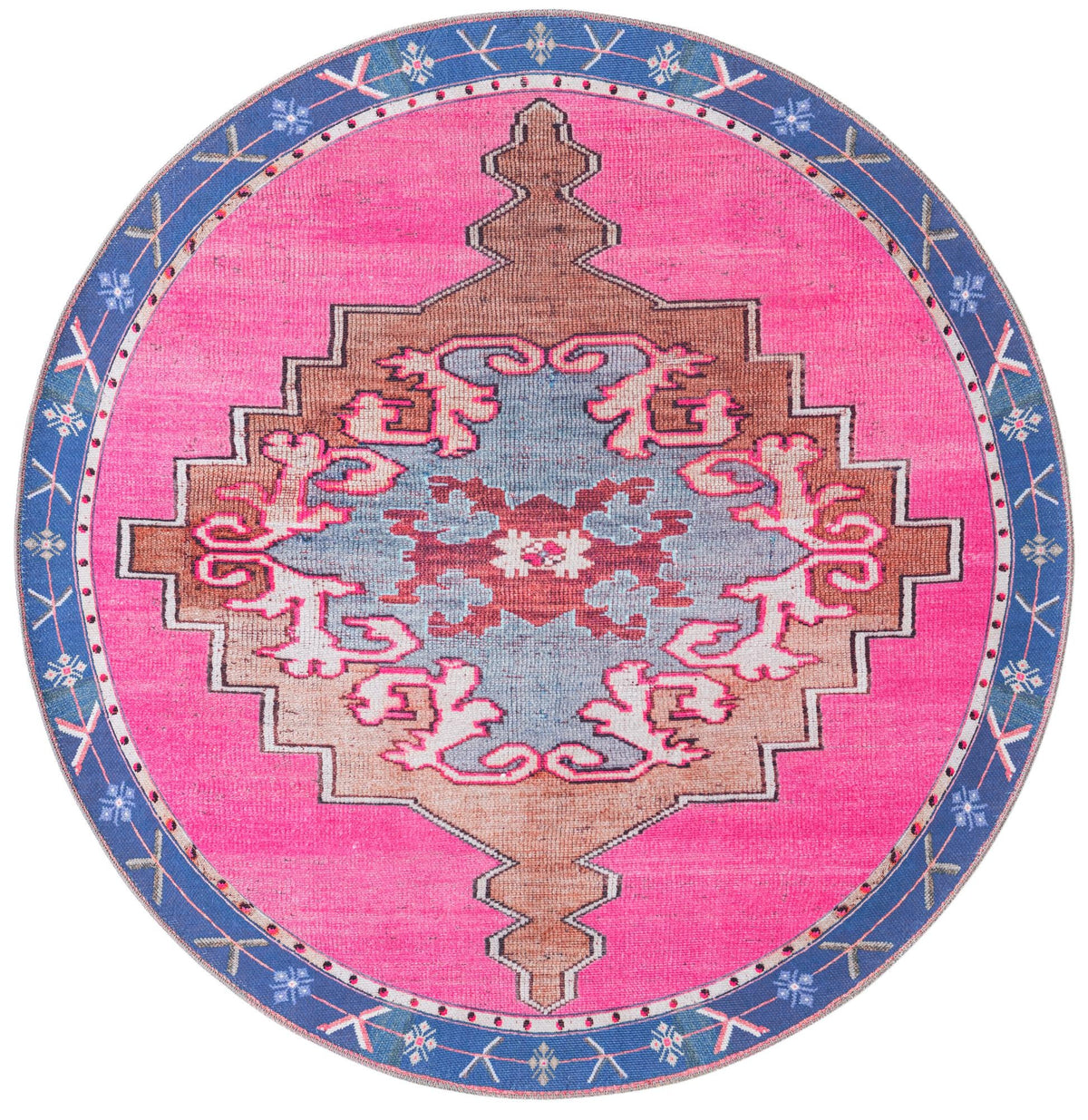 Rund Teppich Timeless in Fuchsie von Hadorn™ - Lifestyle Image