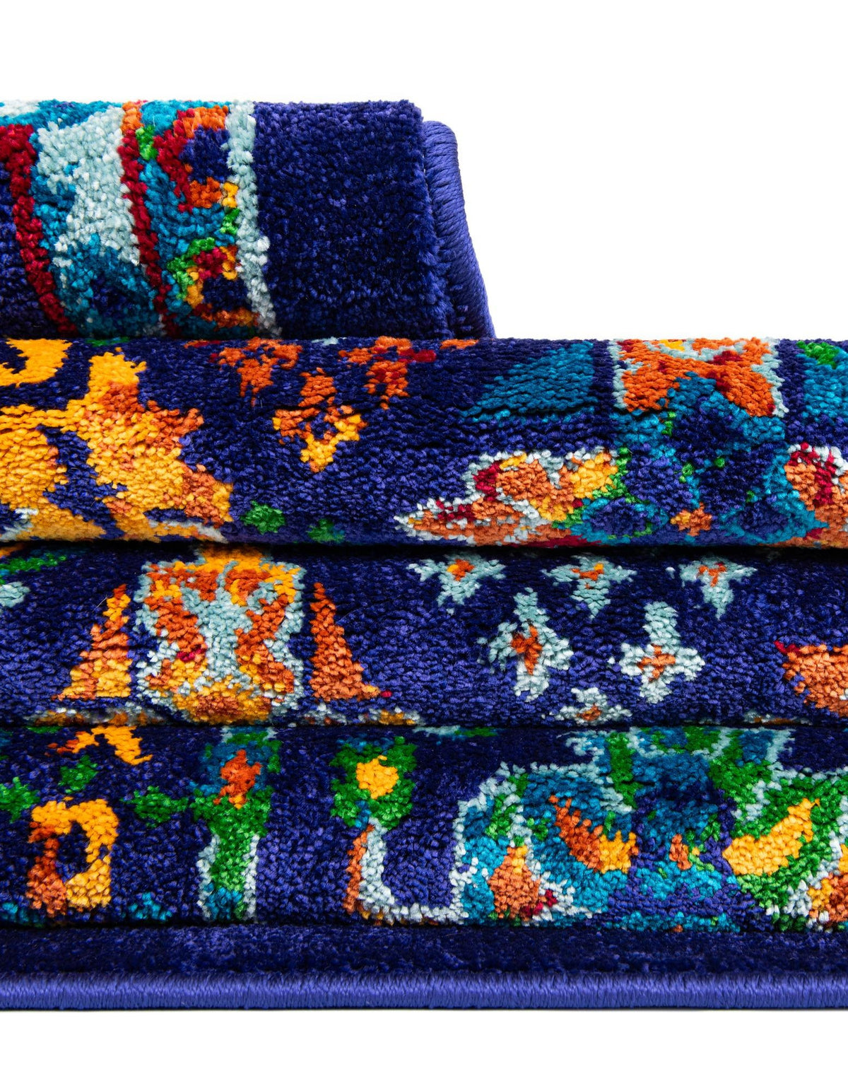 Quadratisch Teppich Calypso in Marineblau von Hadorn™ - Lifestyle Image