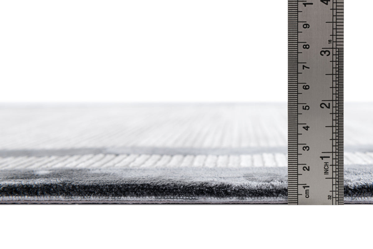 Rund Luxus Teppich Chiasso in Grau von Hadorn™ - Lifestyle Image