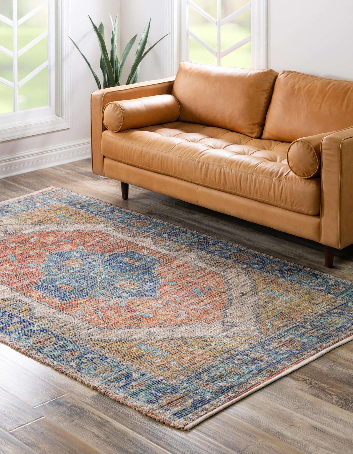 Rechteck Handgeflochten Teppich Chenille Jute in Natürlich von Hadorn™ - Lifestyle Image