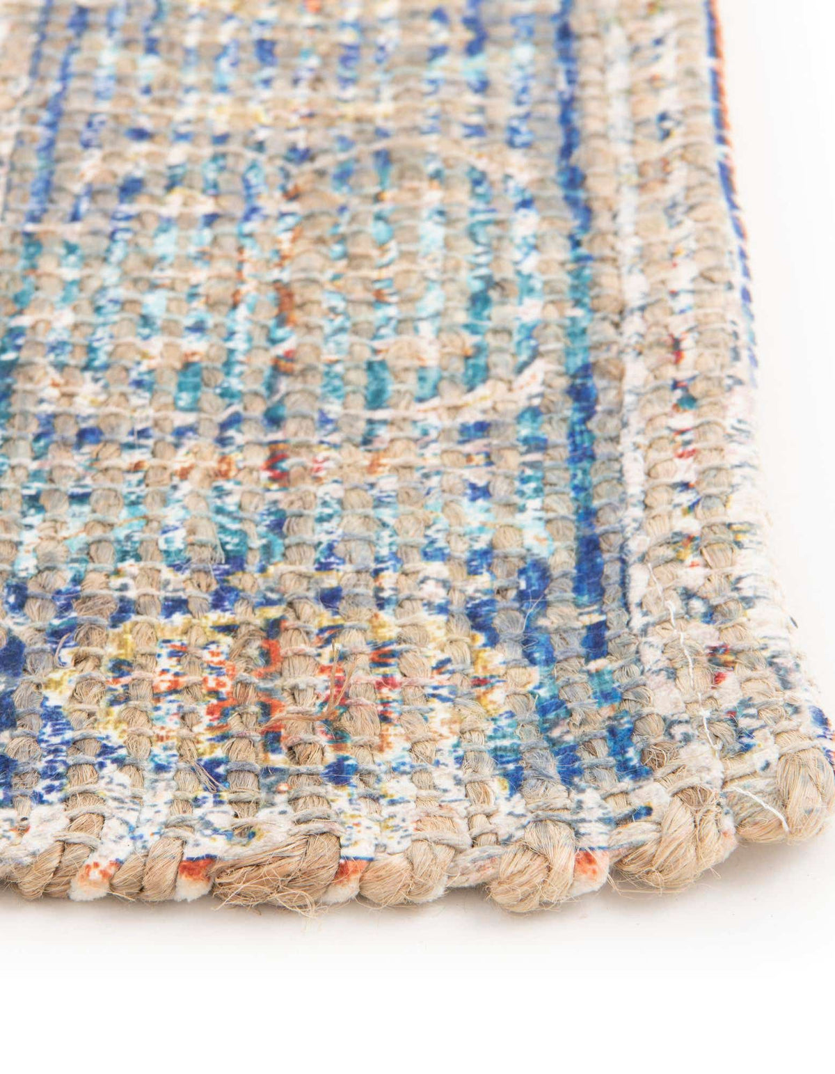 Rechteck Handgeflochten Teppich Chenille Jute in Orangegelb von Hadorn™ - Lifestyle Image