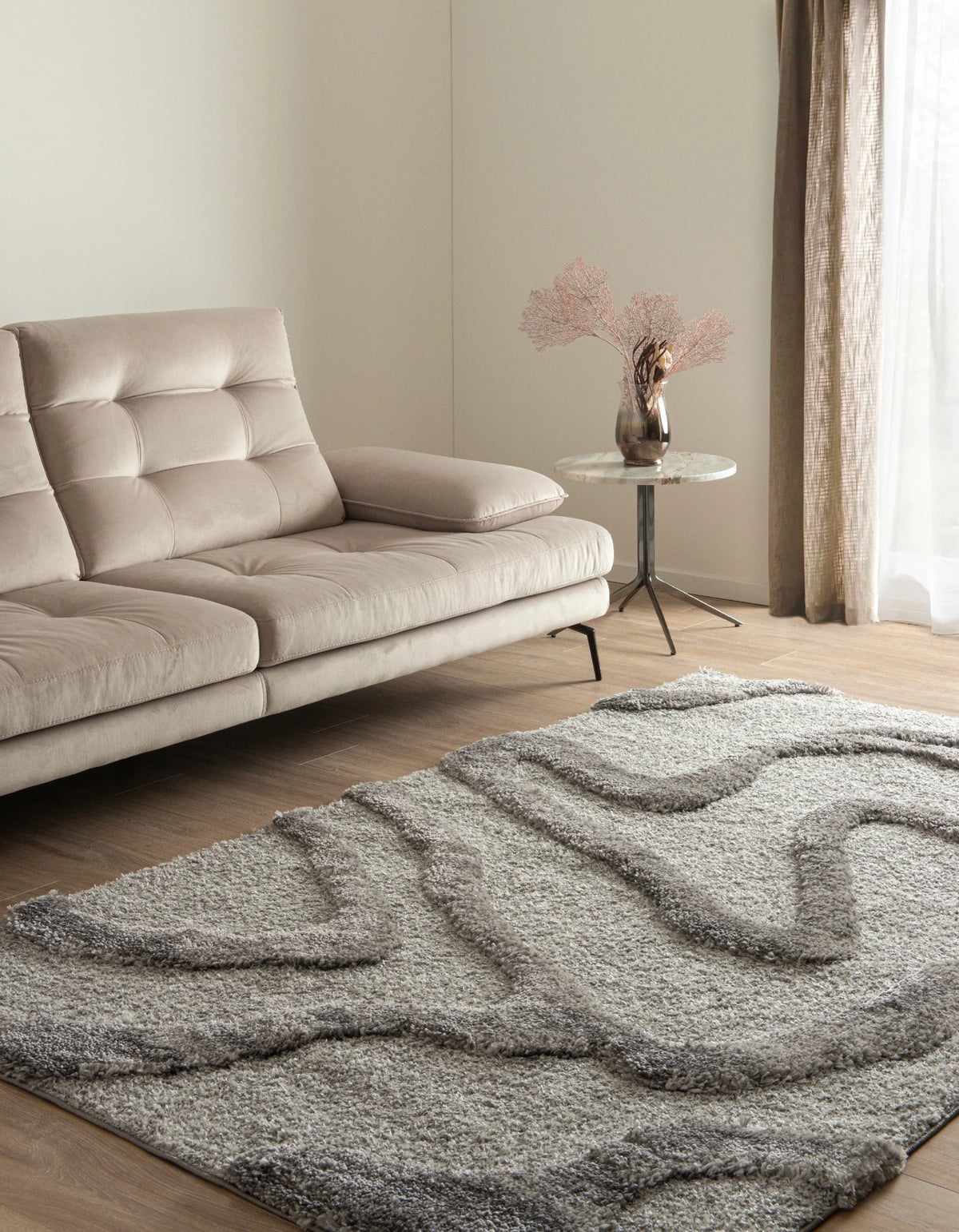 Rechteck Teppich Thun Glacies in Grau von Hadorn™ - Lifestyle Image