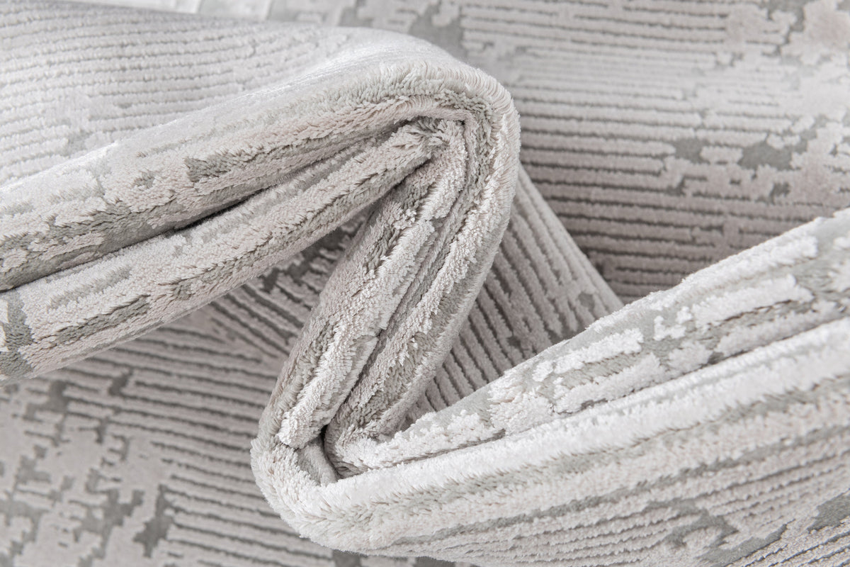 Rechteck Luxus Teppich Chiasso in Hellgrau von Hadorn™ - Lifestyle Image
