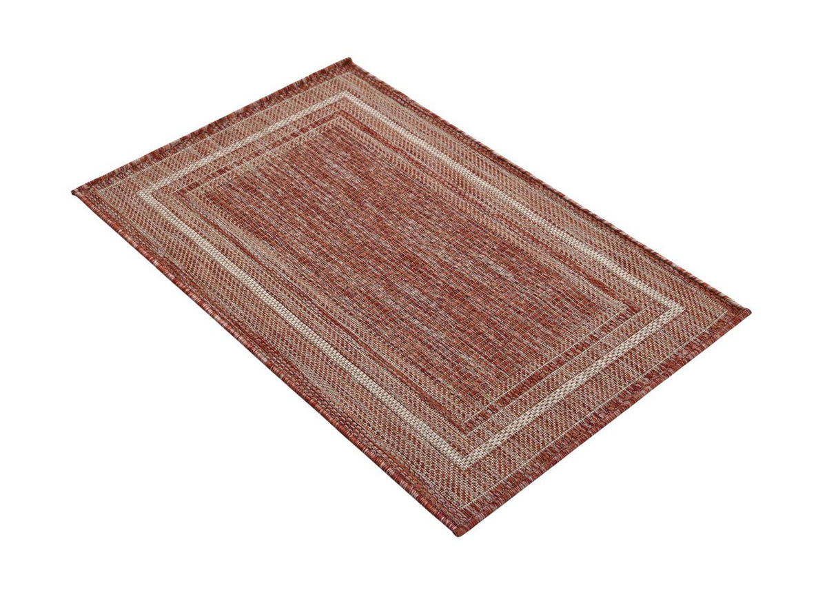 Rechteck Outdoor Teppich Tulum Outdoor in Rostrot von Hadorn™ - Lifestyle Image