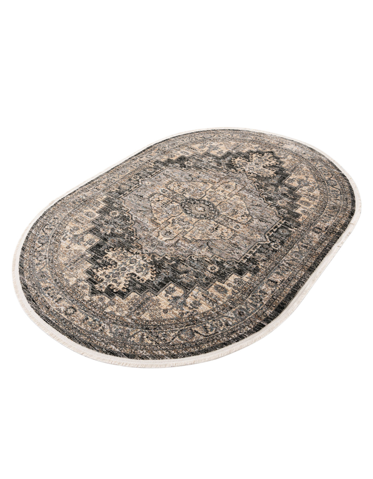 Oval Teppich Zora Classical in Grau von Hadorn™ - Lifestyle Image