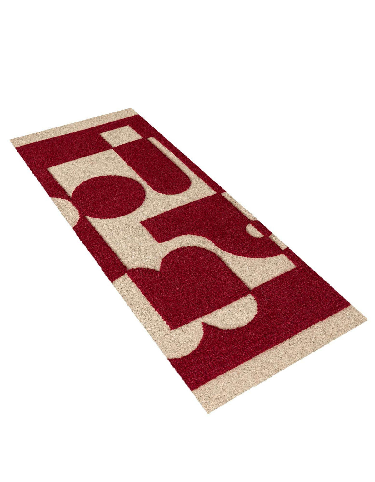 Läufer Teppich AI Handgetuftet in Elfenbein und Rot von Hadorn™ - Lifestyle Image