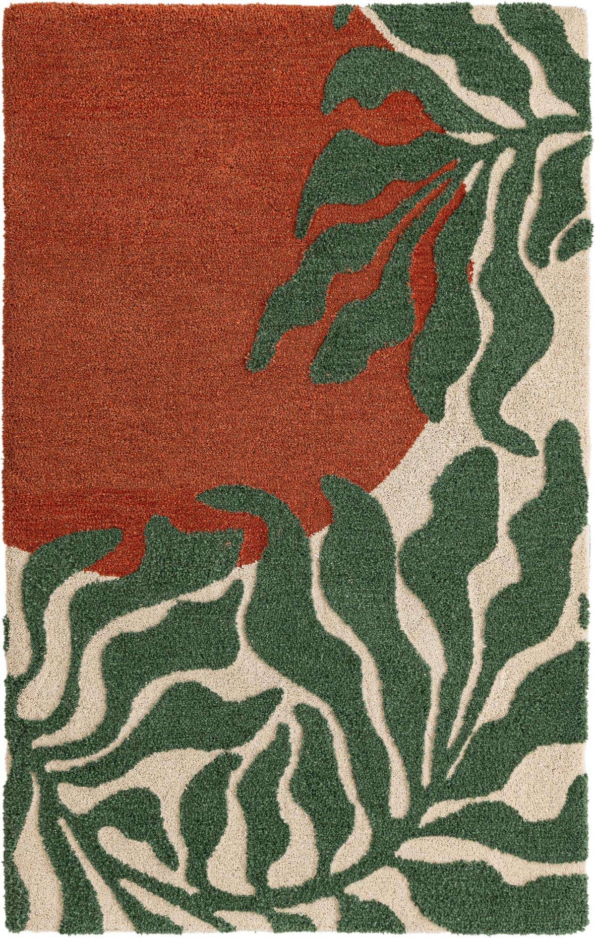 Rechteck Teppich AI Handgetuftet in Orange und Grün von Hadorn™ - Lifestyle Image