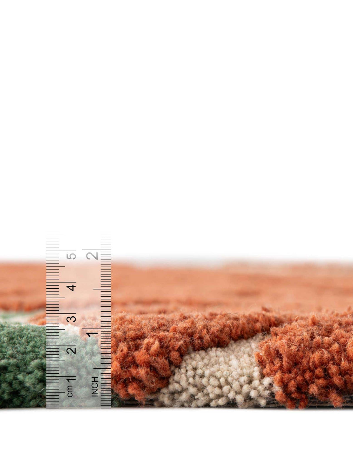Rechteck Teppich AI Handgetuftet in Orange und Grün von Hadorn™ - Lifestyle Image
