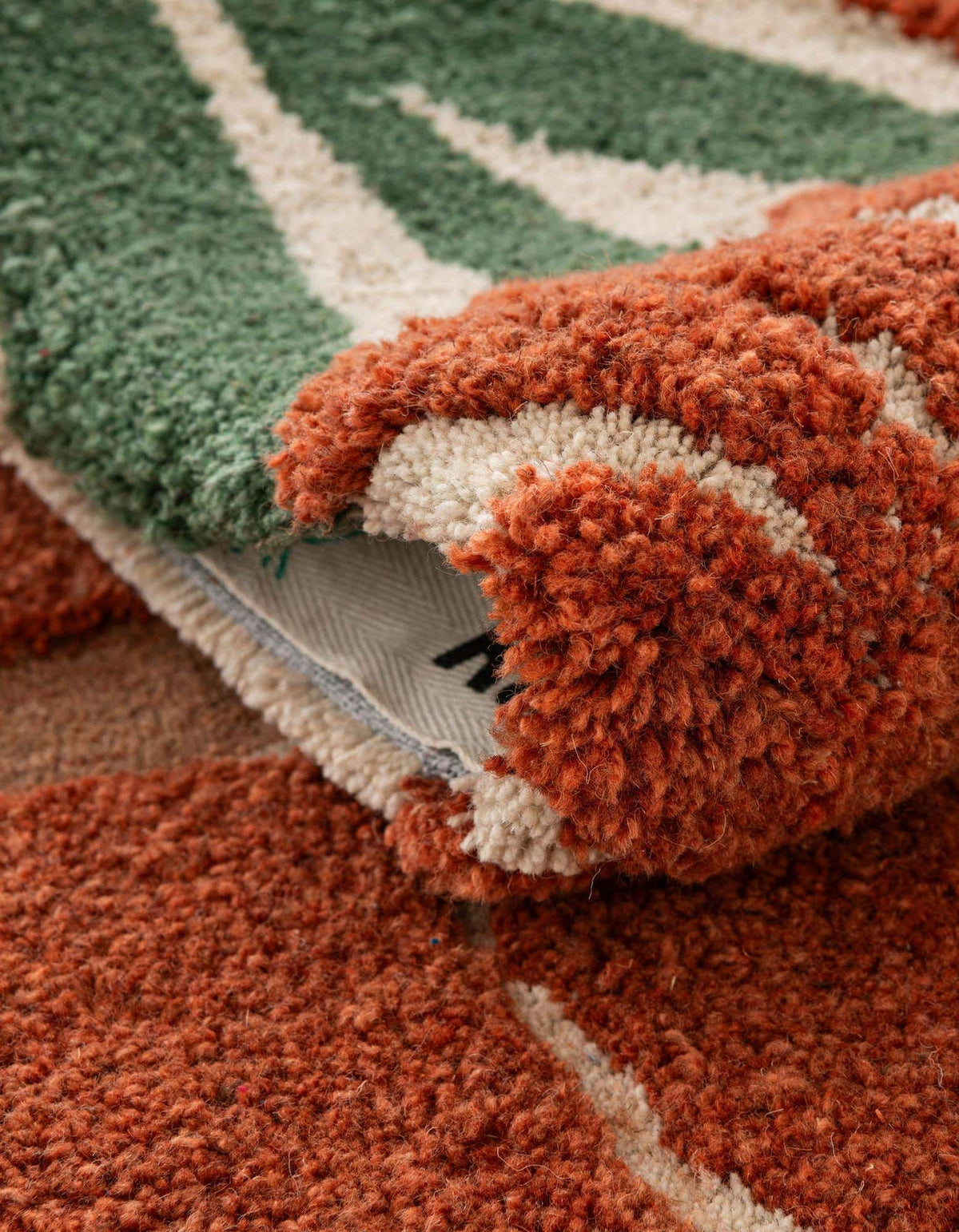 Läufer Teppich AI Handgetuftet in Orange und Grün von Hadorn™ - Lifestyle Image