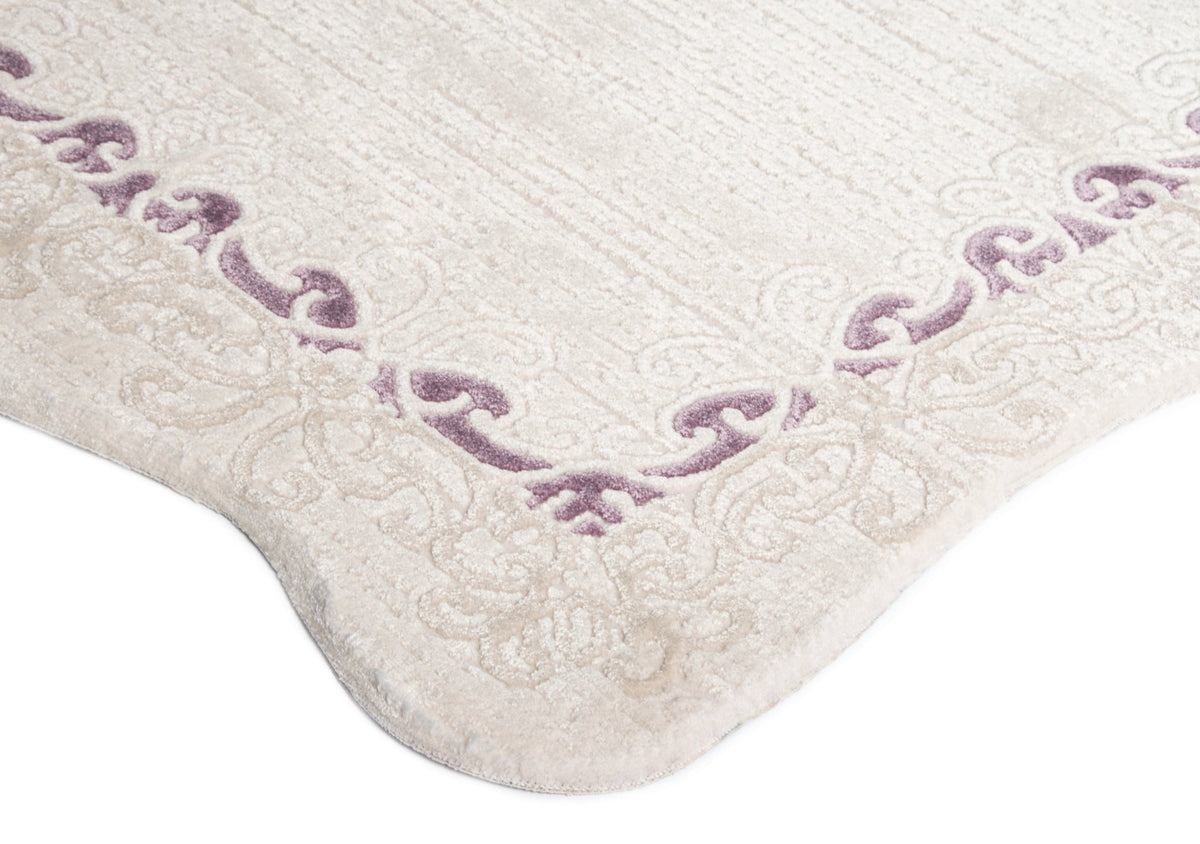 Rund Teppich Royal Frame in Creme von Hadorn™ - Lifestyle Image