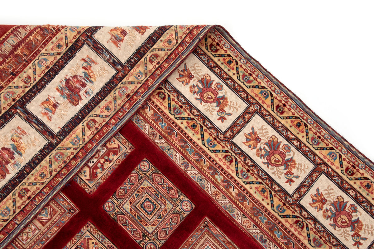 Wolle Persien Teppich Soumak Kelim in Rot von Hadorn™ - Lifestyle Image