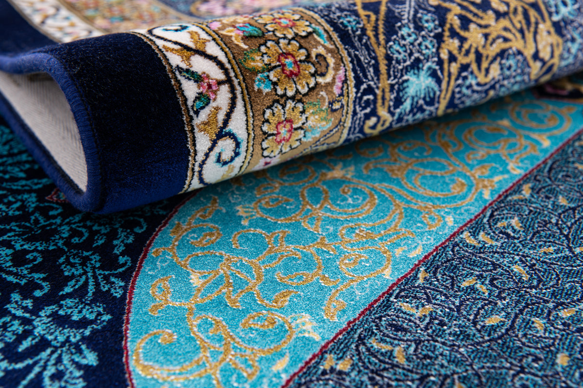 Rechteck Luxus Teppich Vidal Classic Edition in Blau von Hadorn™ - Lifestyle Image