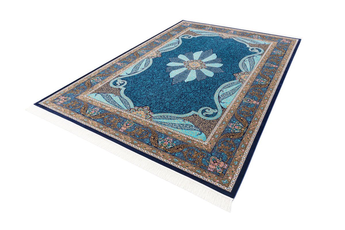 Rechteck Luxus Teppich Vidal Classic Edition in Blau von Hadorn™ - Lifestyle Image